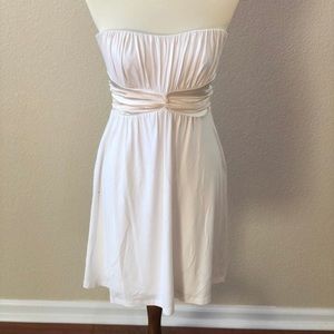 Strapless White Bebe Dress
